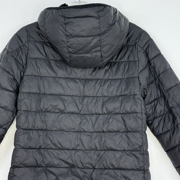 Land's End Unisex Kids Jacket Reversible Insulated Fleece Puffer Hood Sz L 10-12 - Picture 16 of 16